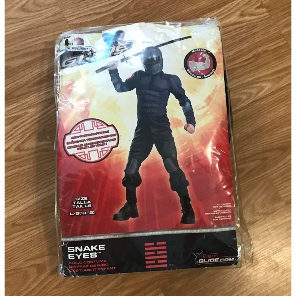 Snake Eyes Child Costume Size L Hasbro Muscle Padded Body Suit ONLY Halloween